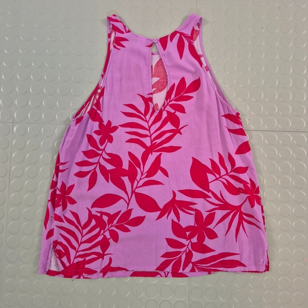 Old Navy Floral Print Pink & Red Sleeveless Blouse With Back Button Detail Women - Picture 8 of 8